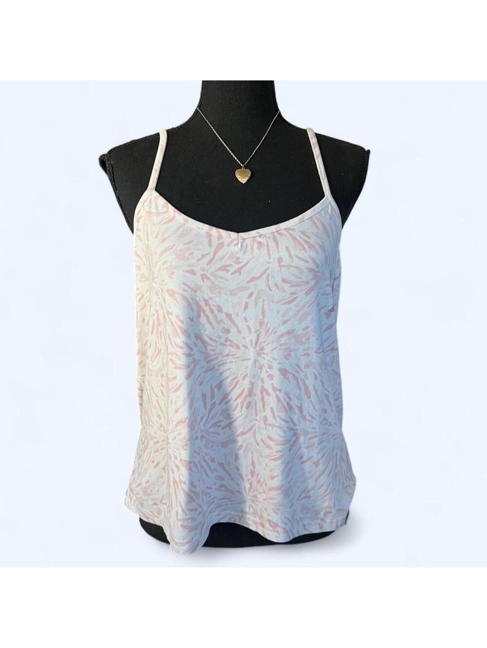 Vintage Y2K Coastal Fairycore Hurley Tank Top Pink Tropical Cami Size Medium 💗